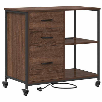 Büroschrank mit Rad Braune Eiche 76 x 41 x 72 cm Holzwerkstoff