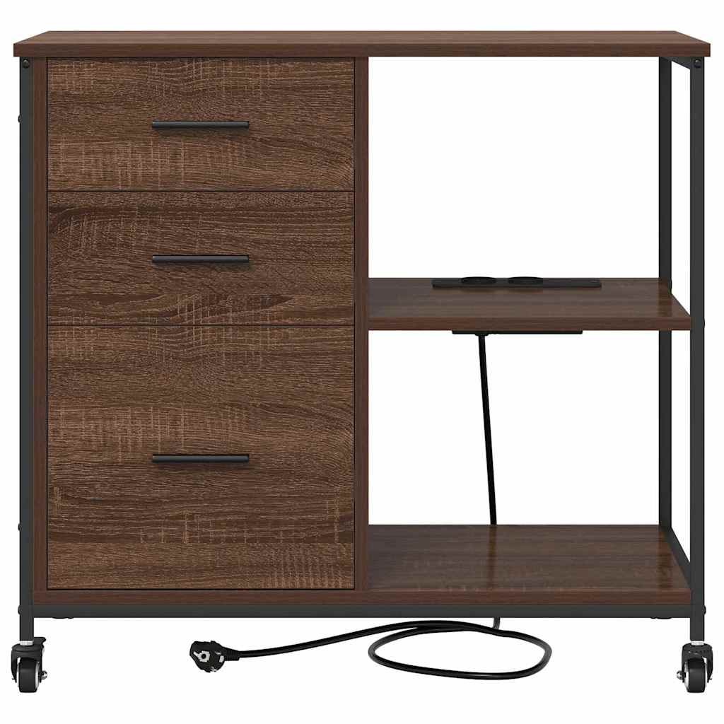 Büroschrank mit Rad Braune Eiche 76 x 41 x 72 cm Holzwerkstoff