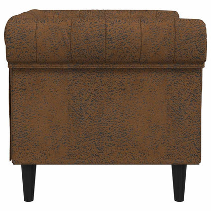 Chesterfield Sofa Stuhl mit Kissen Braun 78,5 x 74,5 x 74,5 cm
