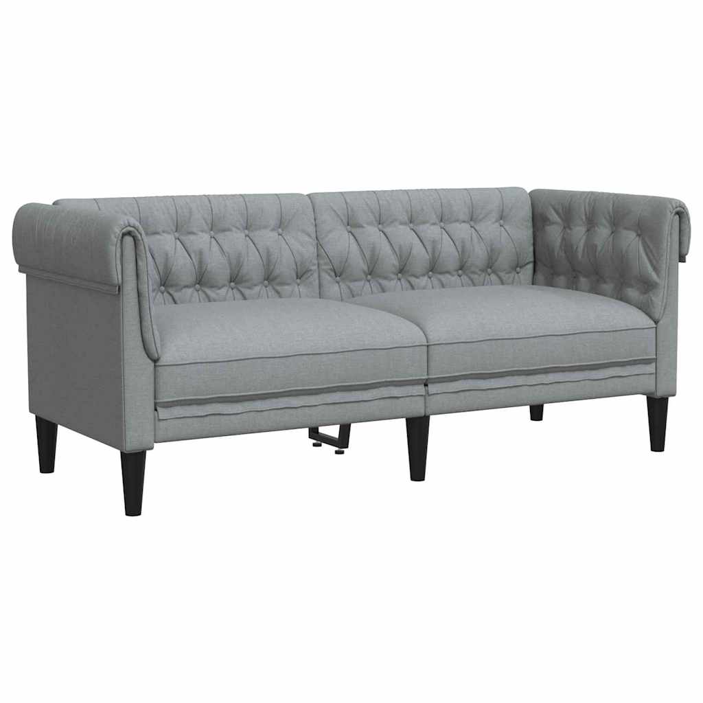 Chesterfield-Sofa Hellgrau 182,5 x 74,5 x 74,5 cm Stoff
