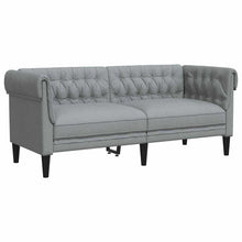 Chesterfield-Sofa Hellgrau 182,5 x 74,5 x 74,5 cm Stoff