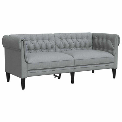 Chesterfield-Sofa Hellgrau 182,5 x 74,5 x 74,5 cm Stoff