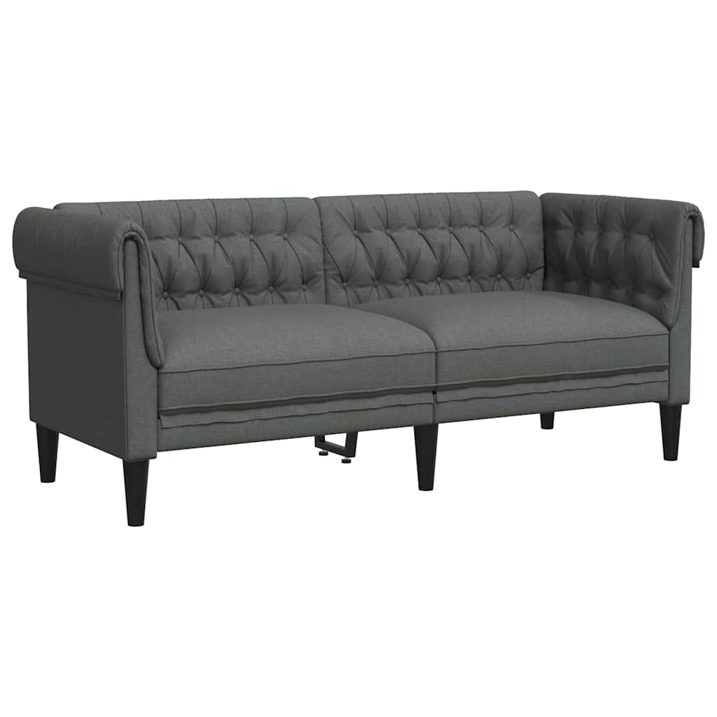 Chesterfield-Sofa Dunkelgrau 182,5 x 74,5 x 74,5 cm Stoff