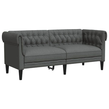 Chesterfield-Sofa Dunkelgrau 182,5 x 74,5 x 74,5 cm Stoff