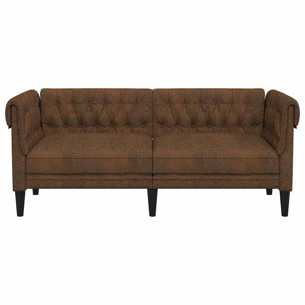 Chesterfield-Sofa mit Kissen Braun 182,5 x 74,5 x 74,5 cm