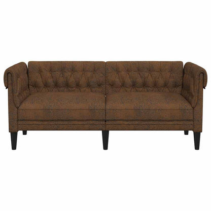 Chesterfield-Sofa mit Kissen Braun 182,5 x 74,5 x 74,5 cm