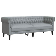Chesterfield-Sofa Hellgrau 201,5 x 74,5 x 74,5 cm Stoff