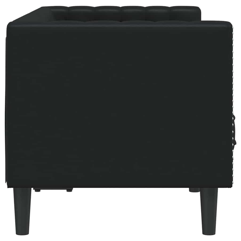 Chesterfield-Sofa Schwarz 174 x 74.5 x 70.5 cm Kunstleder
