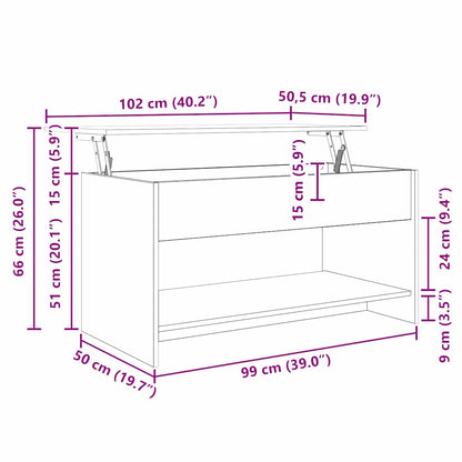 Couchtisch Altholz 80 x 50.5 x 41.5 cm Holzwerkstoff