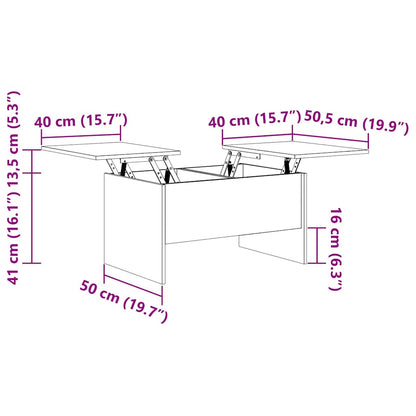Couchtisch Artisan-Eiche 80 x 50,5 x 42,5 cm Holzwerkstoff