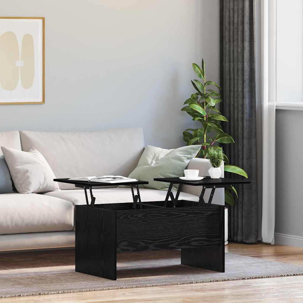 Couchtisch Schwarz Eichen-Optik 80 x 50,5 x 42,5 cm