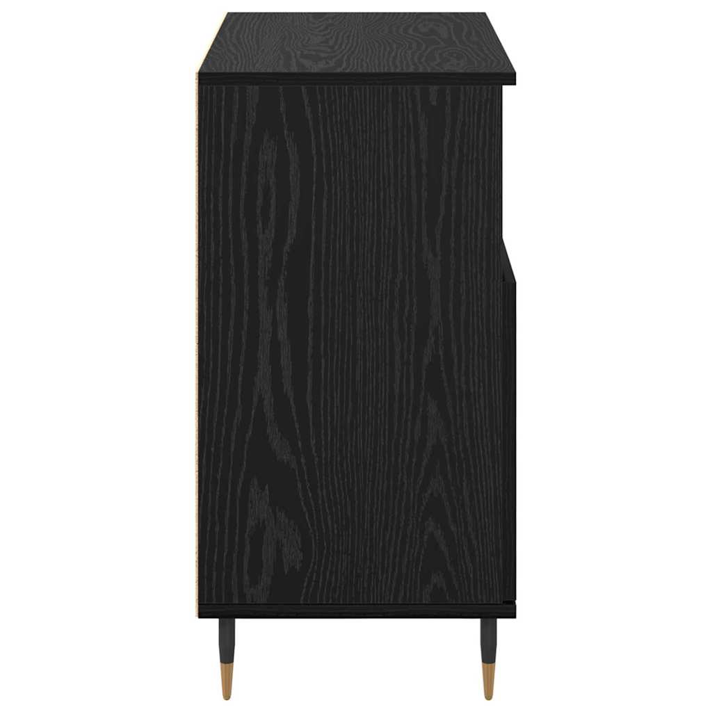Sideboard Schwarz Eichen-Optik 60 x 35 x 70 cm Holzwerkstoff