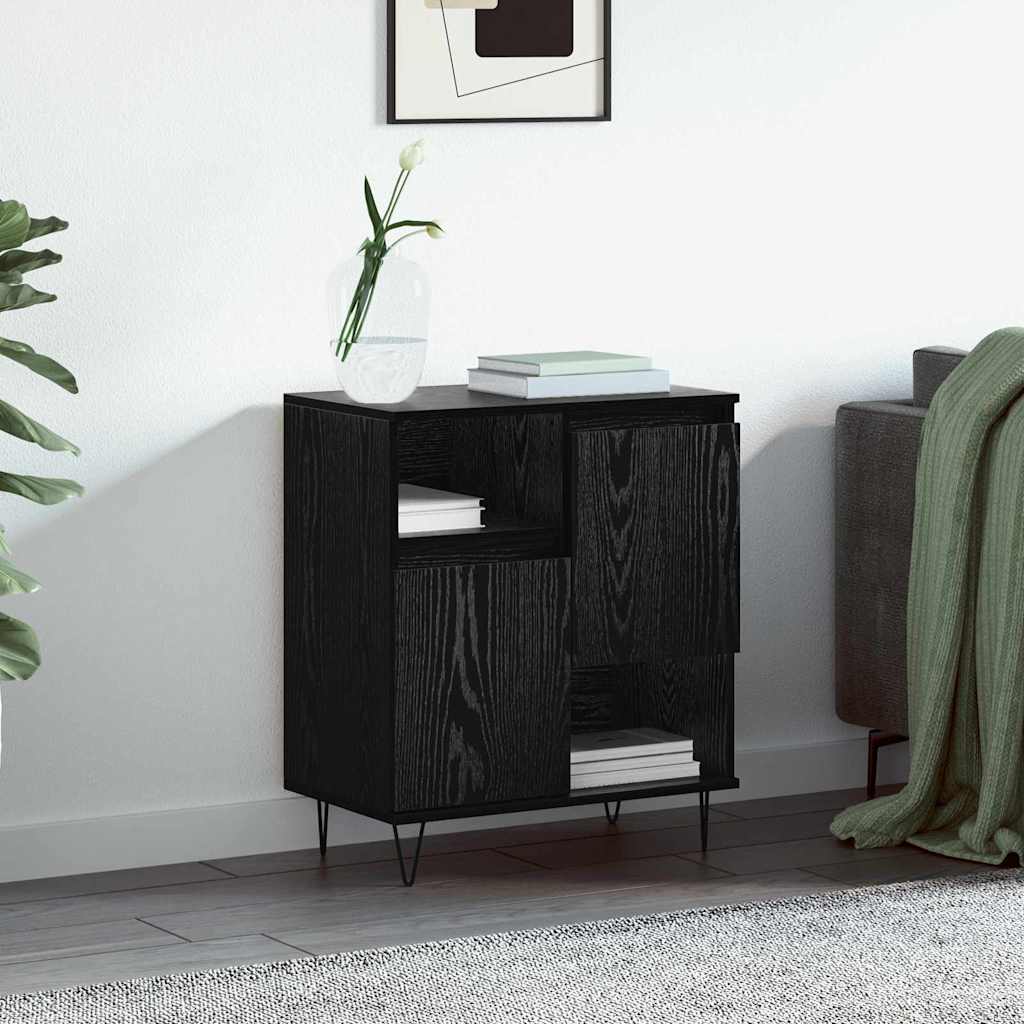 Sideboard Schwarz Eichen-Optik 60 x 35 x 70 cm Holzwerkstoff