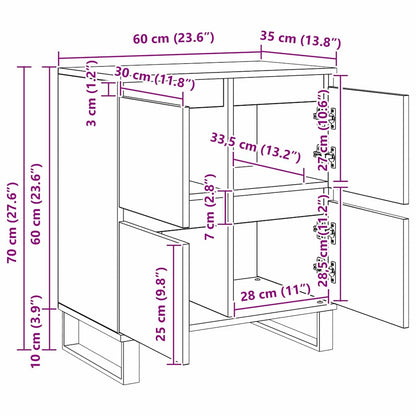 Sideboard Braun 60 x 35 x 70 cm Holzwerkstoff