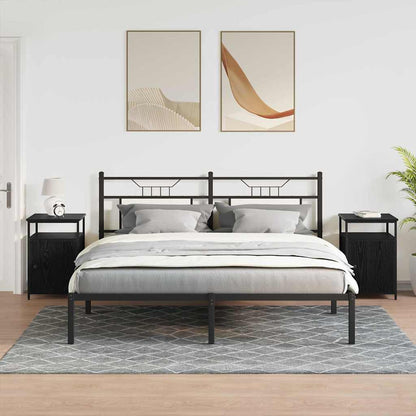 Nachttisch Schwarz Eichen-Optik Holzwerkstoff