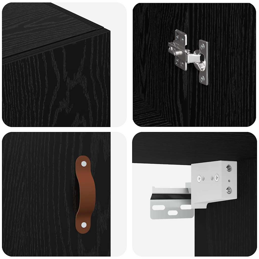 Wandschrank Schwarz 69.5 x 34 x 90 cm Holzwerkstoff