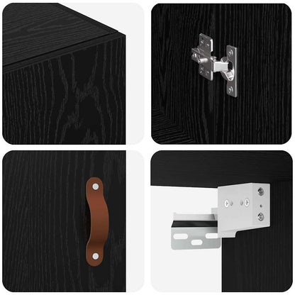 Wandschrank Schwarz 69.5 x 34 x 90 cm Holzwerkstoff