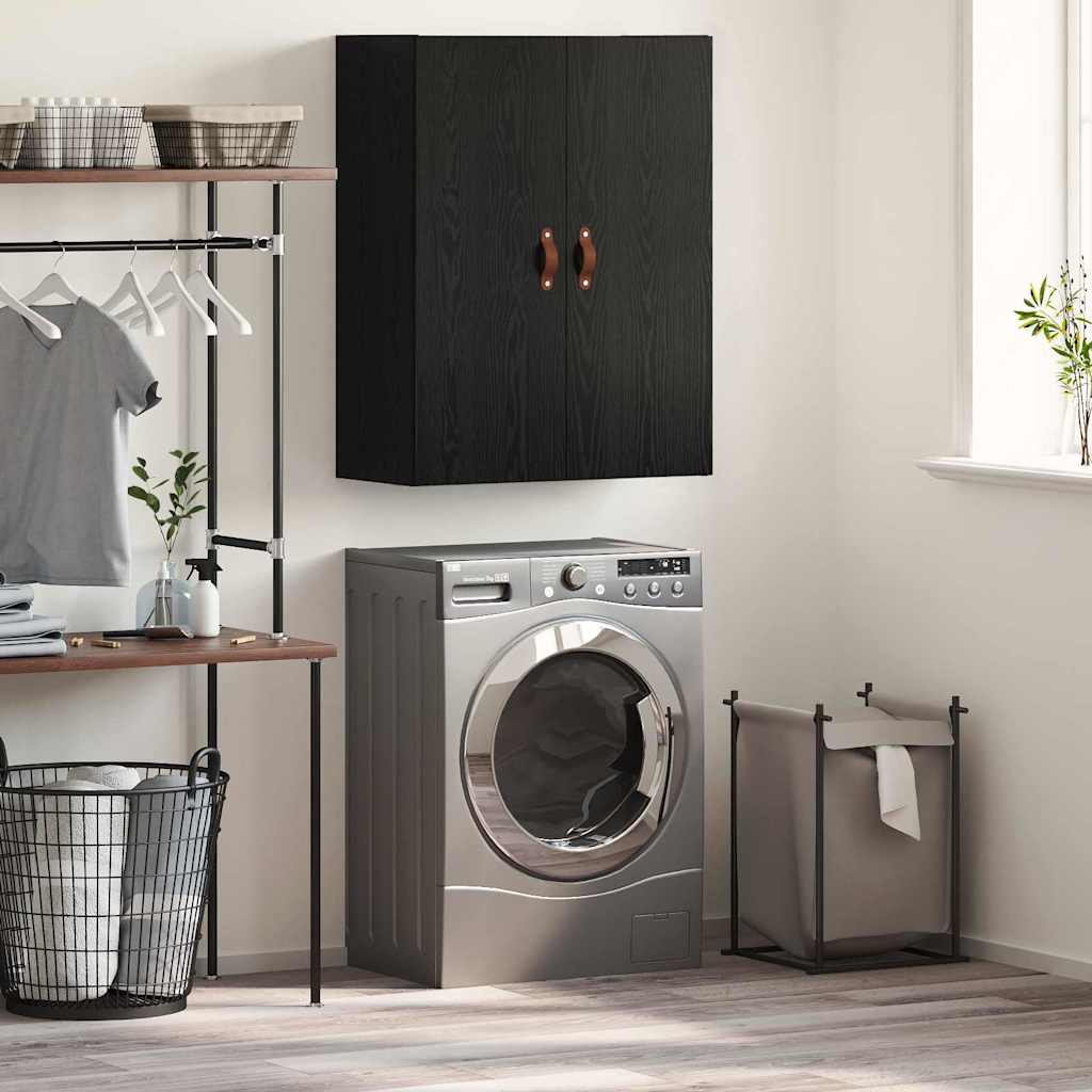 Wandschrank Schwarz 69.5 x 34 x 90 cm Holzwerkstoff