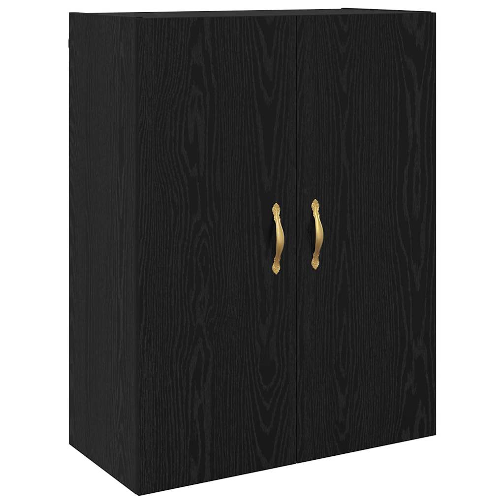 Wandschrank Schwarz Eichen-Optik 69.5 x 34 x 90 cm