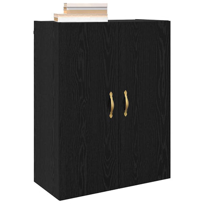 Wandschrank Schwarz Eichen-Optik 69.5 x 34 x 90 cm