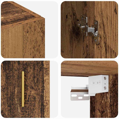 Wandschrank Wandmontiert Braun 69.5 x 34 x 90 cm Holzwerkstoff