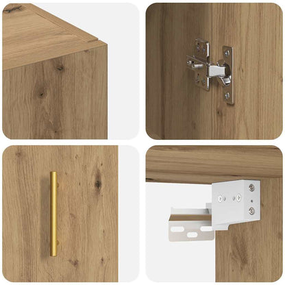 Wandschrank Wandmontiert Braun 69.5 x 34 x 90 cm Holzwerkstoff