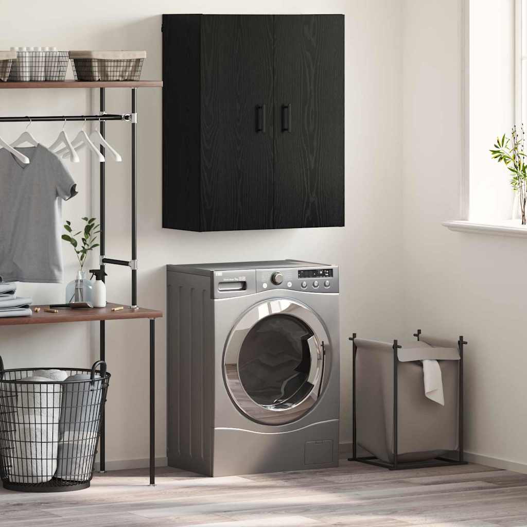 Wandschrank Schwarz Eichen-Optik 69.5 x 34 x 90 cm