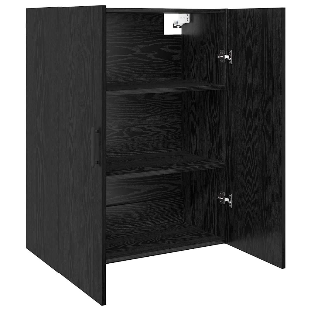 Wandschrank Schwarz Eichen-Optik 69.5 x 34 x 90 cm
