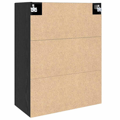 Wandschrank Schwarz Eichen-Optik 69.5 x 34 x 90 cm
