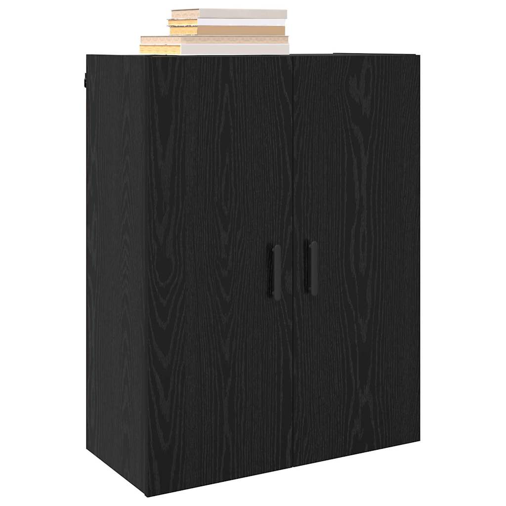 Wandschrank Schwarz Eichen-Optik 69.5 x 34 x 90 cm
