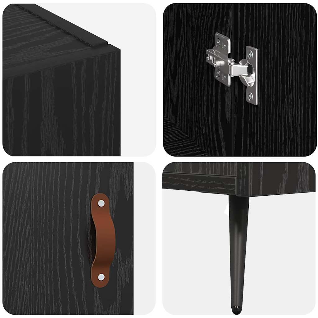 Sideboard Schwarz 90 x 34 x 80 cm Holzwerkstoff