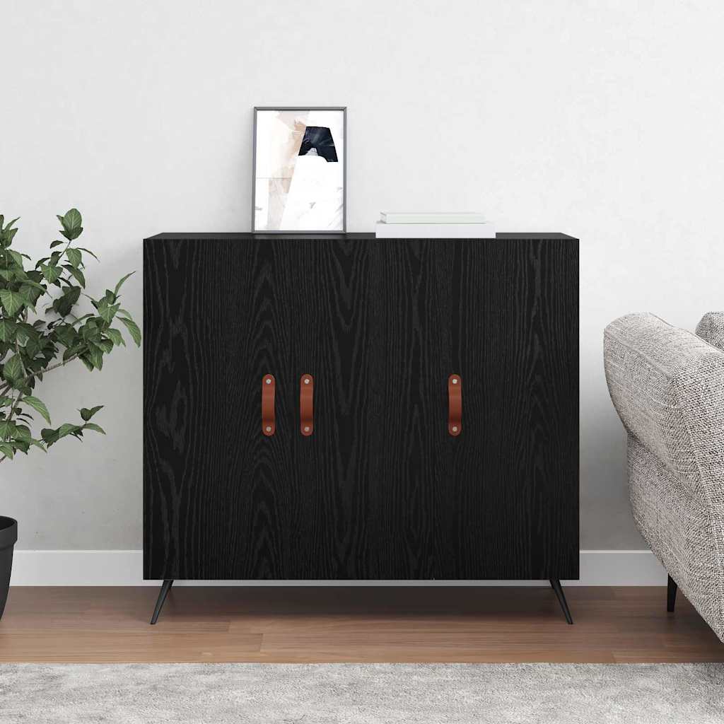 Sideboard Schwarz 90 x 34 x 80 cm Holzwerkstoff