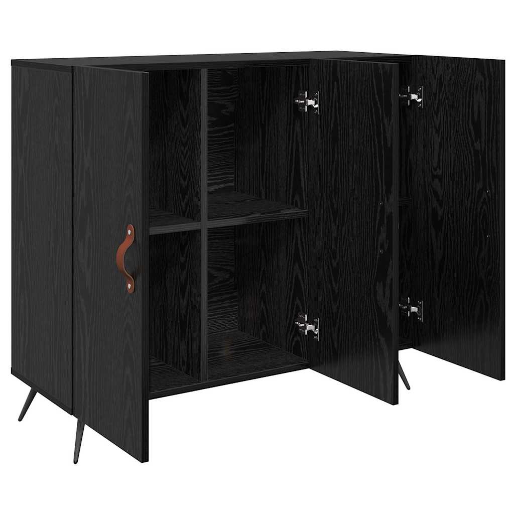 Sideboard Schwarz 90 x 34 x 80 cm Holzwerkstoff