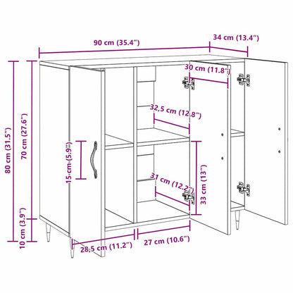 Sideboard Braun 90 x 34 x 80 cm Holzwerkstoff