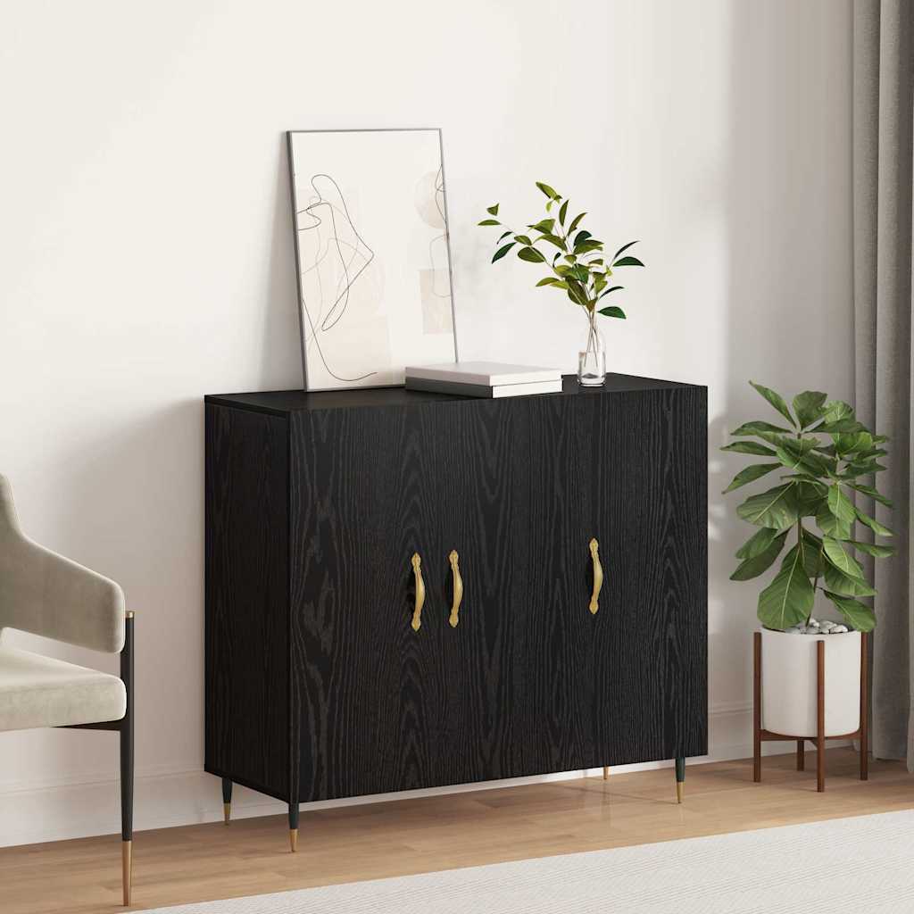 Sideboard Schwarz 90 x 34 x 80 cm Holzwerkstoff