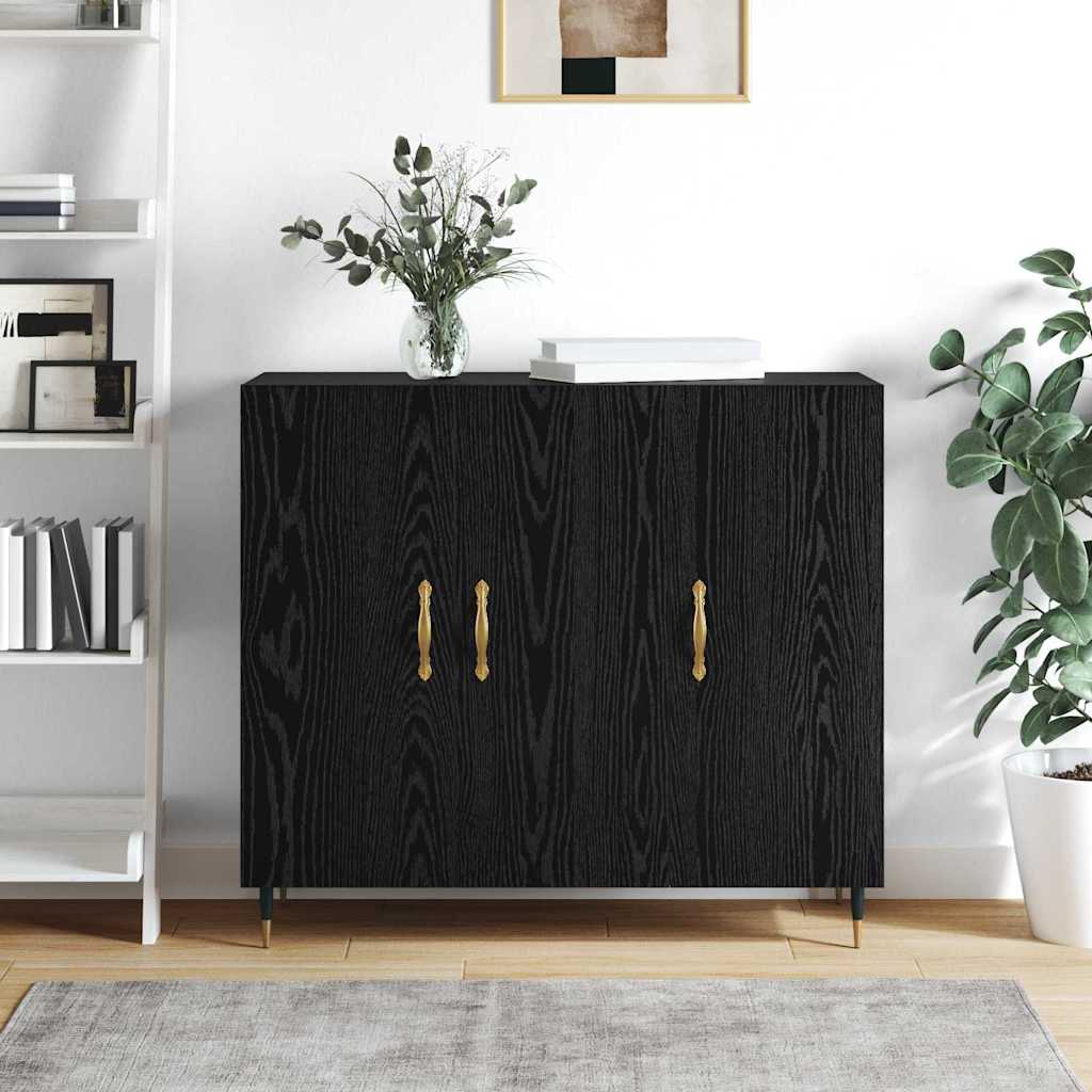 Sideboard Schwarz 90 x 34 x 80 cm Holzwerkstoff