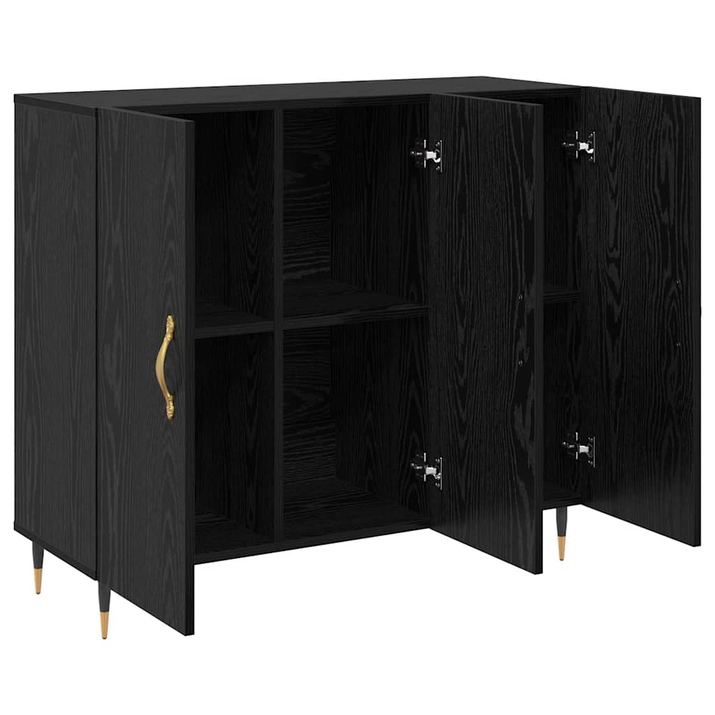 Sideboard Schwarz 90 x 34 x 80 cm Holzwerkstoff