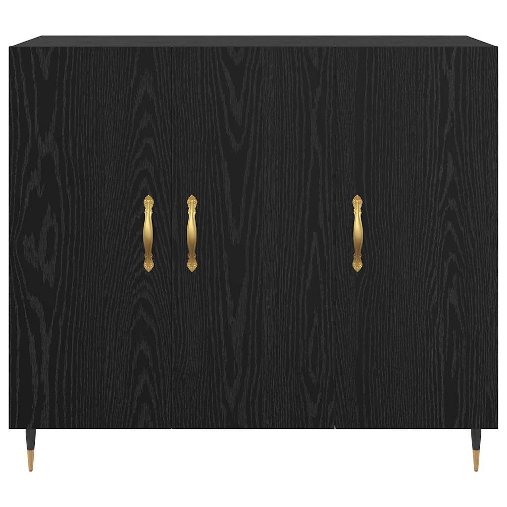 Sideboard Schwarz 90 x 34 x 80 cm Holzwerkstoff