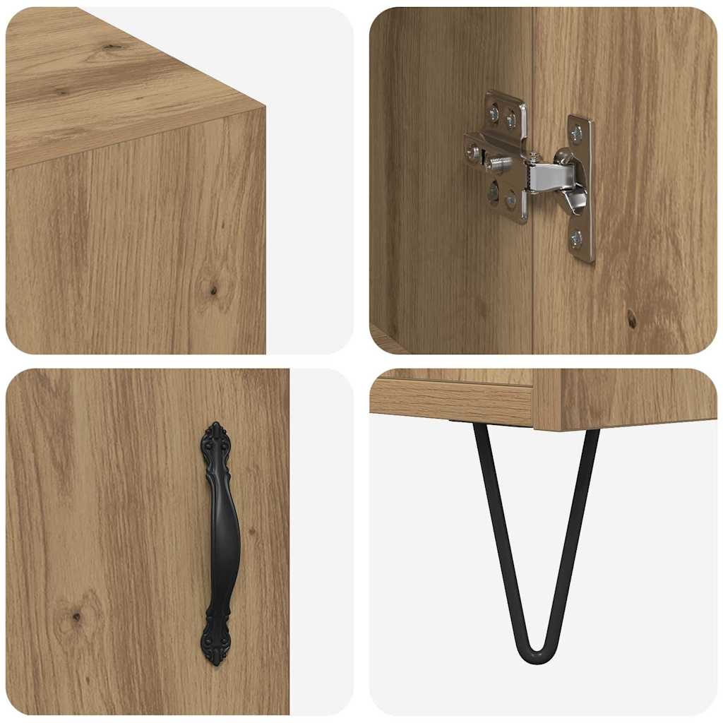 Sideboard Artisan-Eiche 90 x 34 x 80 cm Holzwerkstoff