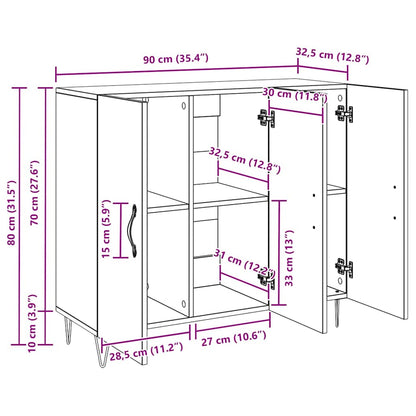 Sideboard Artisan-Eiche 90 x 34 x 80 cm Holzwerkstoff