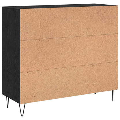 Sideboard Schwarz Eichen-Optik 90 x 34 x 80 cm Holzwerkstoff
