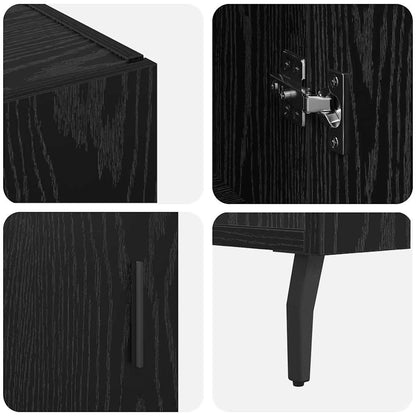 Sideboard Schwarz 90 x 34 x 80 cm Holzwerkstoff