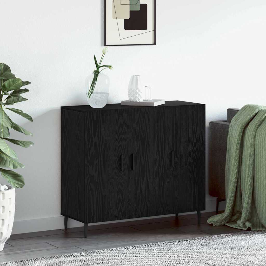 Sideboard Schwarz 90 x 34 x 80 cm Holzwerkstoff