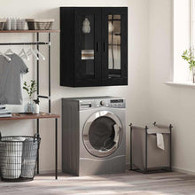 Wandschrank Wandmontiert Schwarz Eichen-Optik 69.5 x 34 x 90 cm