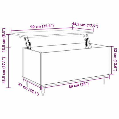 Couchtisch Altholz 90 x 44.5 x 45 cm Holzwerkstoff
