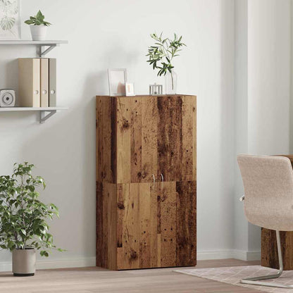 Büroschrank mit Regal Altholz 60 x 32 x 115 cm Holzwerkstoff