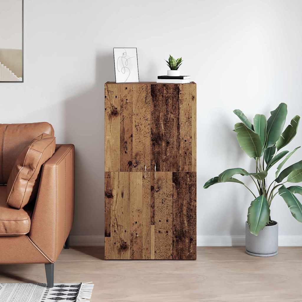 Büroschrank mit Regal Altholz 60 x 32 x 115 cm Holzwerkstoff