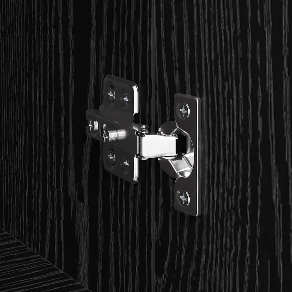 Büroschrank Schwarz Eichen-Optik 60 x 32 x 115 cm Holzwerkstoff