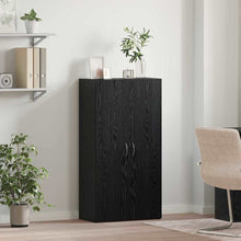 Büroschrank Schwarz Eichen-Optik 60 x 32 x 115 cm Holzwerkstoff