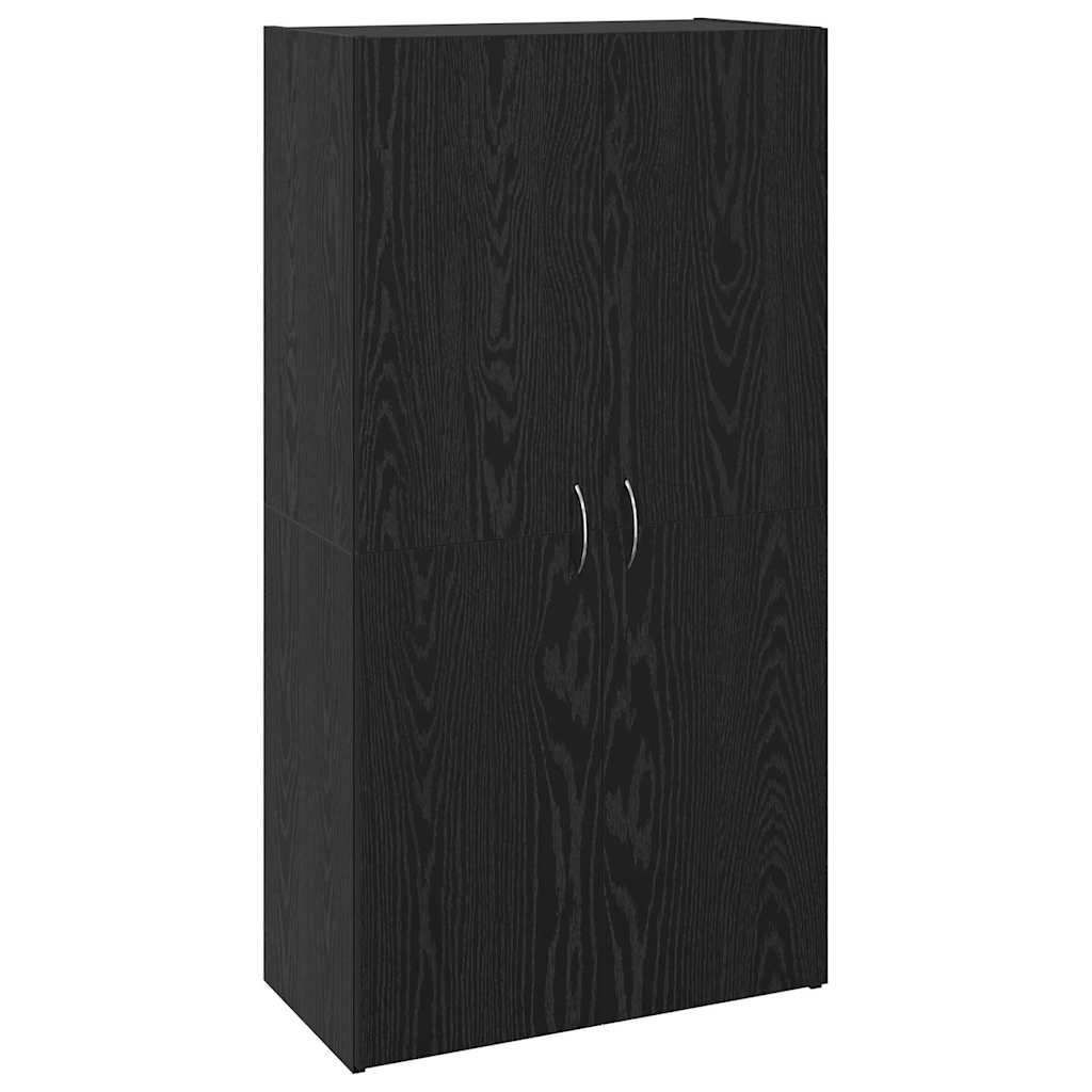 Büroschrank Schwarz Eichen-Optik 60 x 32 x 115 cm Holzwerkstoff